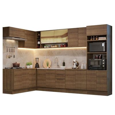 Armário De Cozinha Completa De Canto 499cm Rustic Stella Madesa 02 Rustic