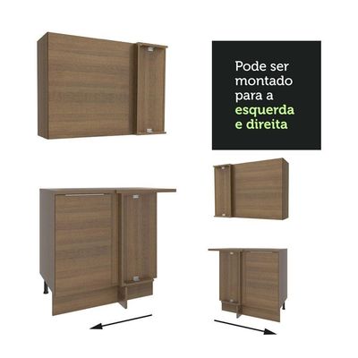 Armário De Cozinha Completa De Canto 499cm Rustic Stella Madesa 02 Rustic