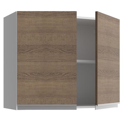 Armário Aéreo Glamy 80cm 2 Portas Rustic/Branco Madesa