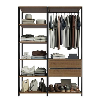 Closet Aberto Guarda-roupa 2 Gavetas 129cm Madesa