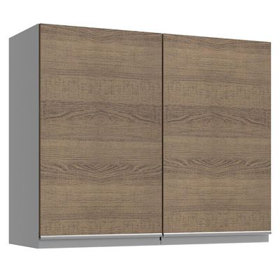 Armário Aéreo Glamy 80cm 2 Portas Rustic/Branco Madesa