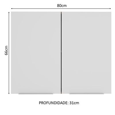 Armário Aéreo Stella 2 Portas Rustic/branco Madesa