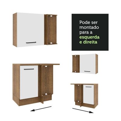 Cozinha Completa 479001 Com Armário E Balcão Rustic/Branco