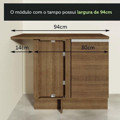 Armário De Cozinha 349Cm Rustic Glamy 06 Rustic