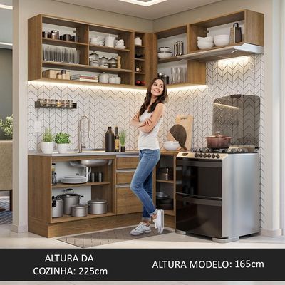 Armário De Cozinha 349Cm Rustic Glamy 06 Rustic