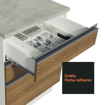 Cozinha Completa 349002 Com Armário E Balcão Branco/Rustic