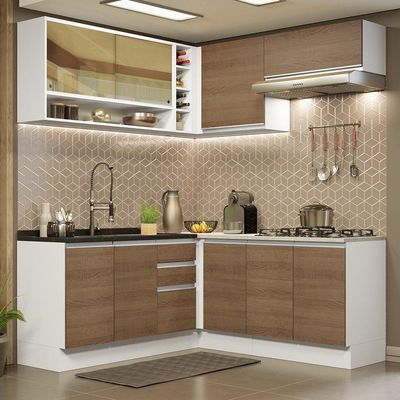 Cozinha Completa 349002 Com Armário E Balcão Branco/Rustic
