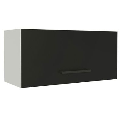 Armário Aéreo de Cozinha Agata 70cm 1 Porta Branco Preto