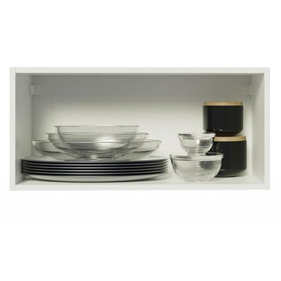 Armário Aéreo de Cozinha Agata 70cm 1 Porta Branco Preto