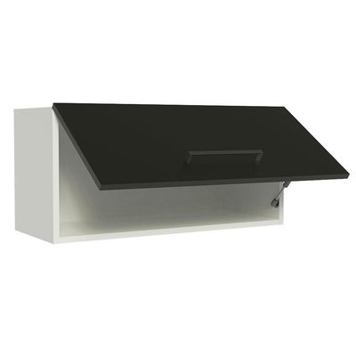 Armário Aéreo de Cozinha Agata 70cm 1 Porta Branco Preto