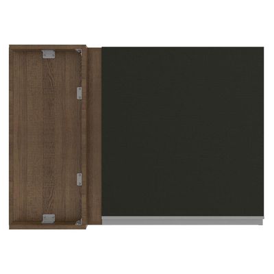 Armário Aéreo de Canto Glamy 1 Porta Rustic/Preto Madesa