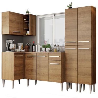 Cozinha Completa de Canto Madesa Emilly Music Rustic