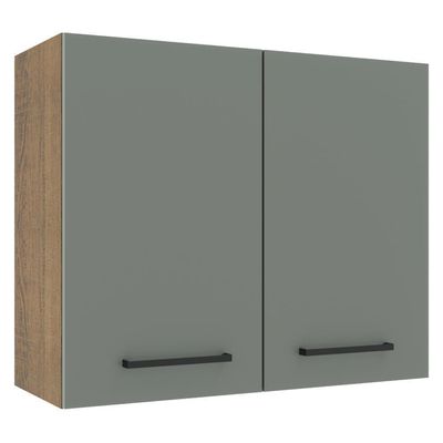 Armário Aéreo Madesa Agata 80 Cm 2 Portas Cinza