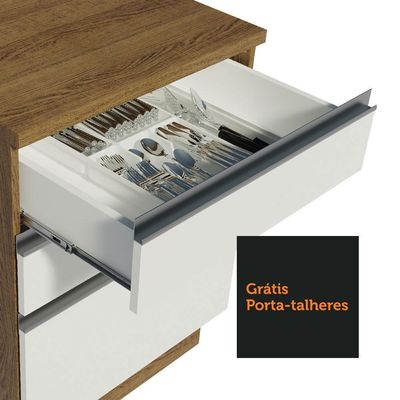 Cozinha Completa 399002 Com Armário E Balcão Rustic/Branco