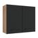 Armário Aéreo Madesa Agata 80cm 2 Portas Rustic Preto