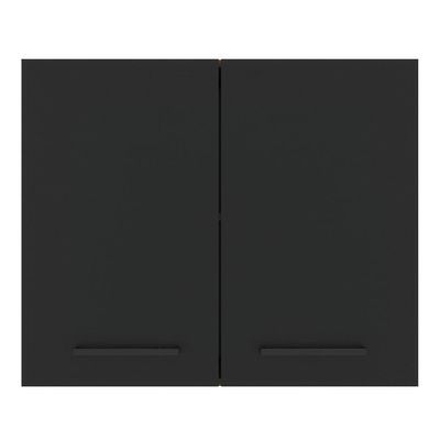 Armário Aéreo Madesa Agata 80cm 2 Portas Rustic Preto