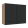 Armário Aéreo Madesa Agata 80cm 2 Portas Rustic Preto