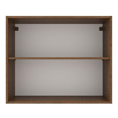 Armário Aéreo Madesa Agata 80cm 2 Portas Rustic Preto