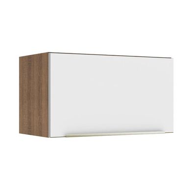 Armário Aéreo 60 Cm 1 Porta Basculante Rustic/Branco Veludo
