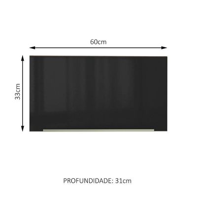 Armário Aéreo Madesa Lux 60cm 1 Porta Basculante Rustico Pto