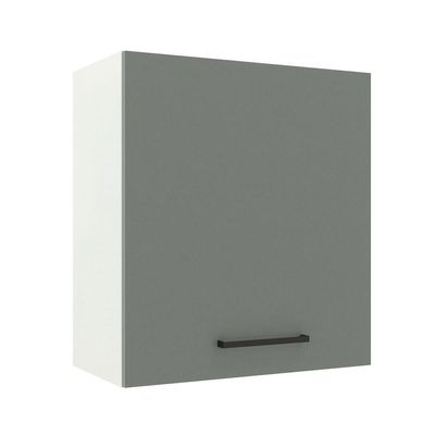 Armário Aéreo Madesa Agata 60 Cm 1 Porta Branco Cinza