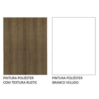 Armário Aéreo 60 Cm 1 Porta Rustic/Branco Veludo