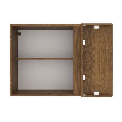 Armário Aéreo de Canto Madesa Agata 1 Porta Rustic Cinza