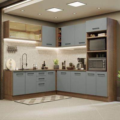 Cozinha Completa 459001 Com Armário E Balcão Rustic/Cinza