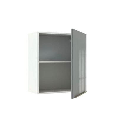 Armário Aéreo Madesa Lux 60cm 1 Porta Branco Cinza