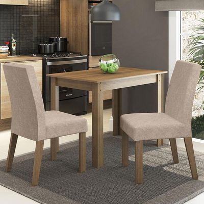 Mesa Tampo De Madeira Com 2 Cadeiras Rustic/imperial