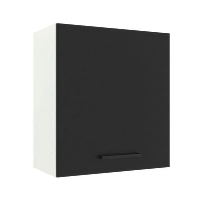 Armário Aéreo Madesa Agata 60cm 1 Porta Branco e Preto