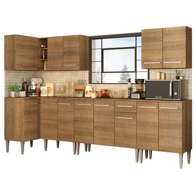 Cozinha Completa de Canto Madesa Emilly Rock Rustic