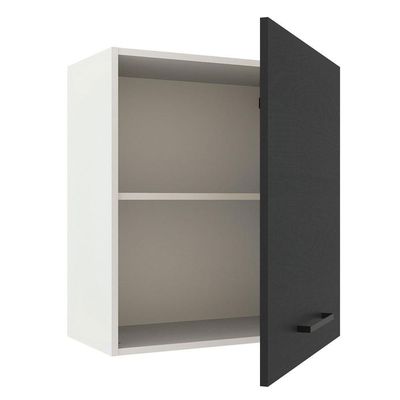 Armário Aéreo Madesa Agata 60cm 1 Porta Branco e Preto