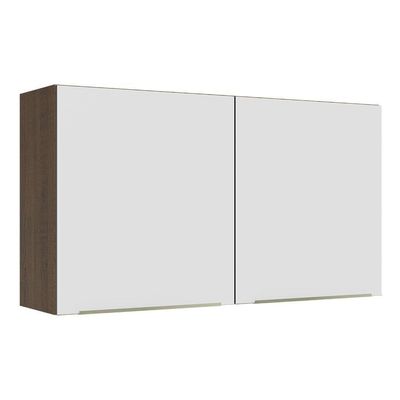 Armário Aéreo 120 Cm 2 Portas Rustic/Branco Veludo