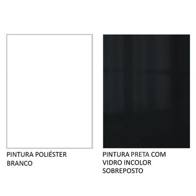 Armário Aéreo Madesa Lux 60cm 1 Porta Branco Preto