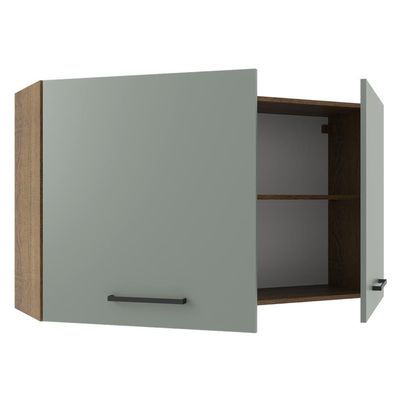 Armário Aéreo Agata 120 cm 2 Portas Rustic/Cinza Madesa