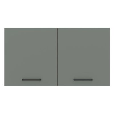 Armário Aéreo Agata 120 cm 2 Portas Rustic/Cinza Madesa