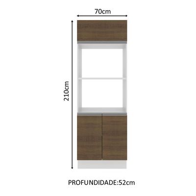 Torre Quente 2 Fornos Acordes Glamy 100%MDF BR/Rustic Madesa