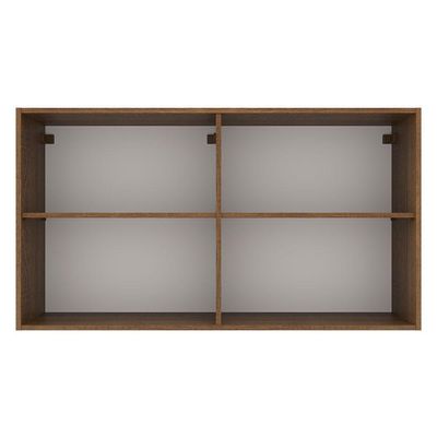 Armário Aéreo Madesa Agata 120cm 2 Portas Rustic Preto