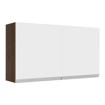 Armário Aéreo Glamy 120cm 2 Portas Branco/Rustic Madesa
