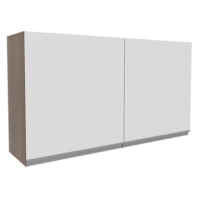 Armário Aéreo Glamy 120cm 2 Portas Branco/Rustic Madesa