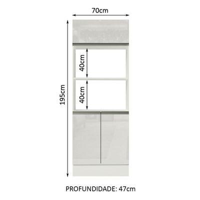 Torre-quente Para 2 Fornos Madesa Smart Portas Branco Brilho