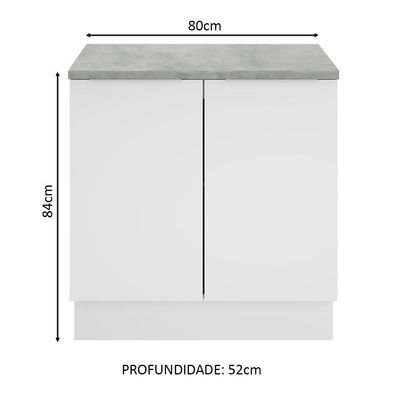 Balcão Stella 2 Portas Branco Madesa