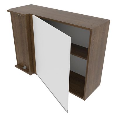 Armário Aéreo de Canto Glamy 1 Porta Rustic e Branco Madesa