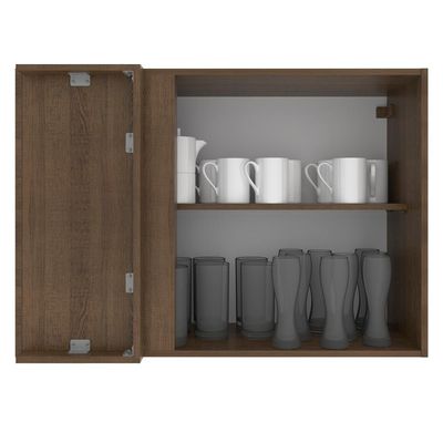 Armário Aéreo de Canto Stella 1 Porta Rustic Madesa