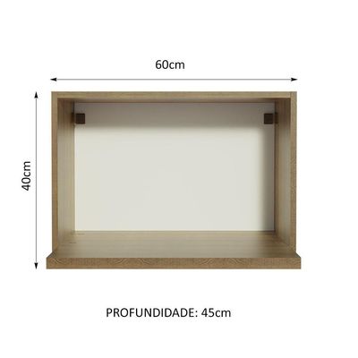 Armário Aéreo Madesa 60 Cm com Nicho para Forno Rustic