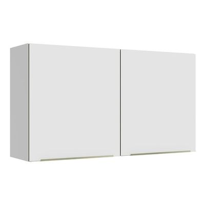 Armário Aéreo 120 Cm 2 Portas Branco/Branco Veludo