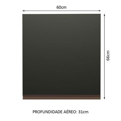 Armário Aéreo Reims 1 Porta Preto Madesa