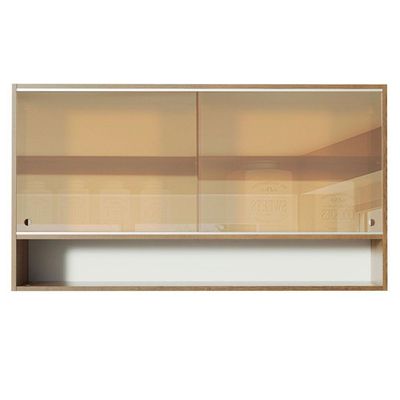 Aéreo Glamy 2 Portas de Correr Vidro e 1 Nicho Rustic Madesa