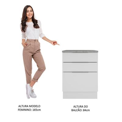 Balcão Stella 2 Portas Branco Madesa